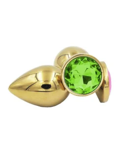 Plug Anal De Aco Redondo Dourado Tamanho M Si Cor Verde