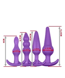 Kit Com 4 Plug Anal Si Cor Roxo 8391