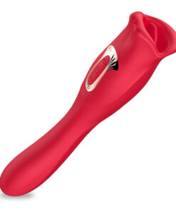 Vibrador Com Estimulador Em Formato De Boca Recarga Via Usb Cor Vermelho Ysch110