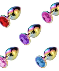 Plug Anal De Aco Com Pedra De Cristal Tamanho P Si Cor Roxo 6594