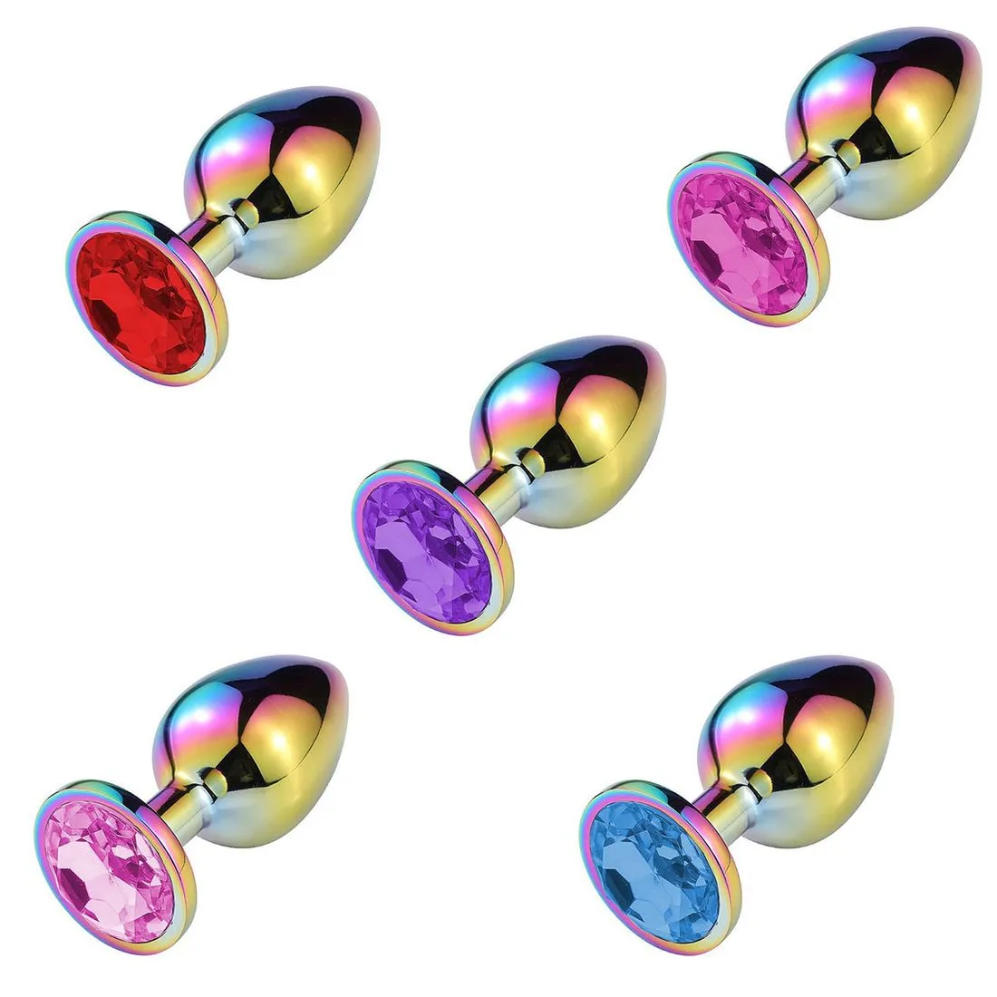 Plug Anal De Aco Com Pedra De Cristal Tamanho P Si Cor Roxo 6594