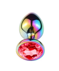 Plug Anal De Aco Com Pedra De Cristal Tamanho P Si Cor Vermelho 6594