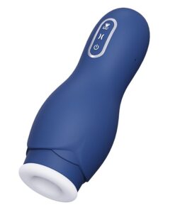Masturbador Masculino Forma de Lanterna com Succao e Rotacao - SI: Cor: Azul; 8818